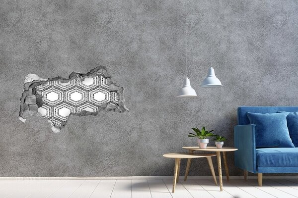 Autocolant gaură 3D Model geometric pe perete