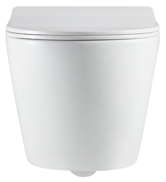 Erga Lily+, vas de toaletă suspendat 490x370x365mm, fără rampă Tornado 2 + capac WC cu închidere silențioasă, alb, ERG-V03-LILY-TO2-WH
