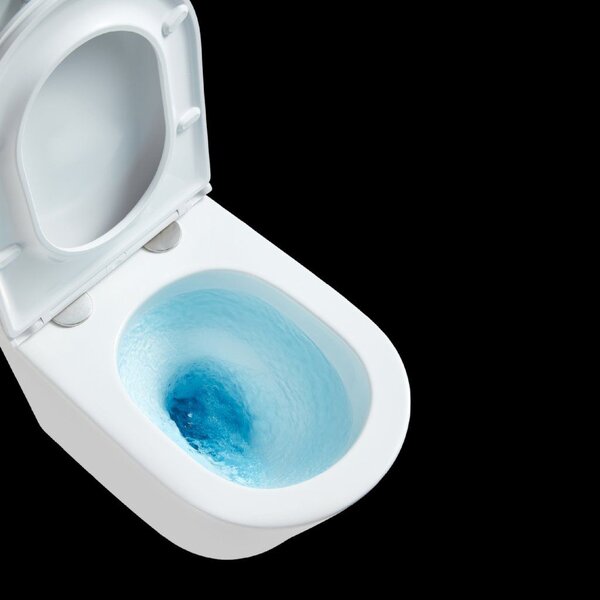 Erga Lily+, vas WC suspendat 490x370x365mm, fără rampă Tornado 2 + capac WC cu închidere lentă, negru mat, ERG-V03-LILY-TO2-BK