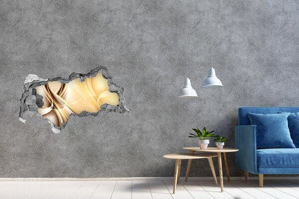 Autocolant gaură 3D Abstracție aurie într-o gaură din perete