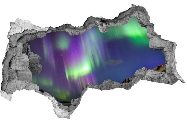 Fototapet 3D gaură în perete Aurora boreala