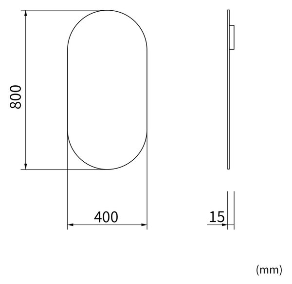 Erga Oval, oglinda ovala 40x80cm, ERG-V01-OVAL-4080-CL