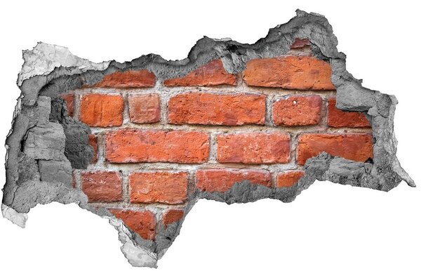 Autocolant de perete gaură 3D zid de cărămidă
