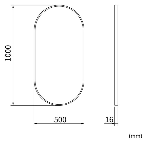Erga Oval, oglindă ovală 50x100cm, ramă aurie, ERG-V01-OVAL-5010-GD