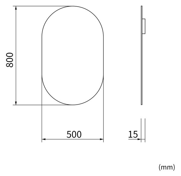 Erga Oval, oglinda ovala 50x80cm, ERG-V01-OVAL-5080-CL