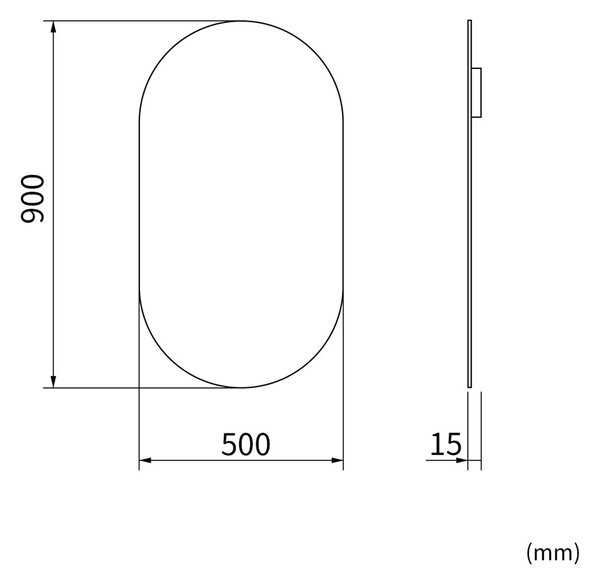 Erga Oval, oglindă ovală 50x90cm, ERG-V01-OVAL-5090-CL
