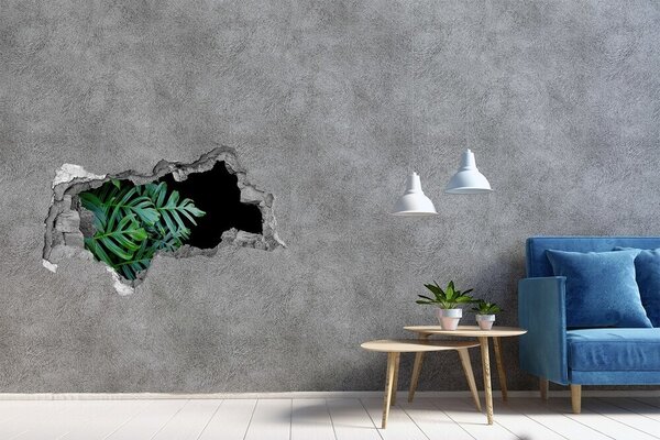 Fototapet un zid spart cu priveliște Jungla verde din spatele zidului