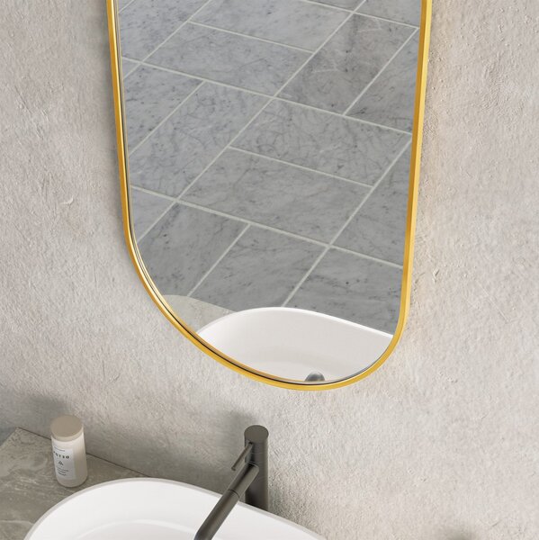 Erga Oval, oglindă ovală 45x90cm, ramă aurie, ERG-V01-OVAL-4590-GD