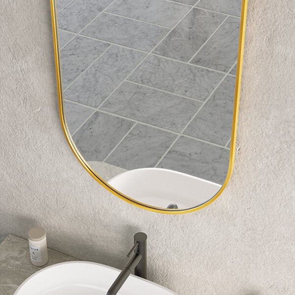 Erga Oval, oglindă ovală 50x100cm, ramă aurie, ERG-V01-OVAL-5010-GD