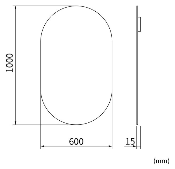 Erga Oval, oglindă ovală 60x100cm, ERG-V01-OVAL-6010-CL