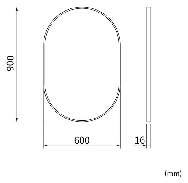 Erga Oval, oglindă ovală 60x90cm, ramă aurie, ERG-V01-OVAL-6090-GD