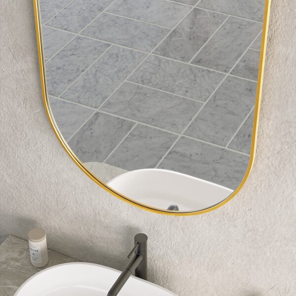 Erga Oval, oglindă ovală 60x90cm, ramă aurie, ERG-V01-OVAL-6090-GD