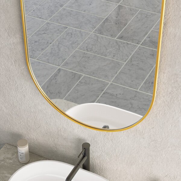 Erga Oval, oglindă ovală 60x100cm, ramă aurie, ERG-V01-OVAL-6010-GD