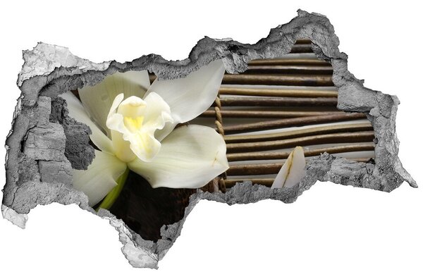 Autocolant de perete gaură 3D O oază florală printre pietre