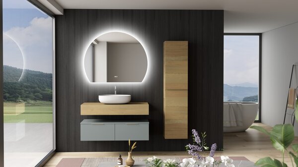 Erga Paloma, oglindă LED 100x80cm, 2415 lm, 3 culori de lumină, ERG-V01-PALOMA-1080-CL