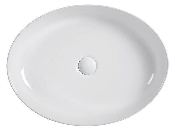 Erga Oval, lavoar de blat 550x400x140 mm, alb lucios, ERG-V03-OVAL55-WH