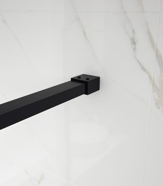Erga Paris, Paravan de duș Walk-In 60x200 cm cu ramă neagră, sticlă transparentă de 8 mm, profil negru, ERG-V02-PARIS-060x200-BF