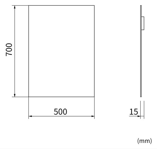 Erga Rectangle, oglindă dreptunghiulară 50x70 cm, ERG-V01-RECTAGLE-5070-CL