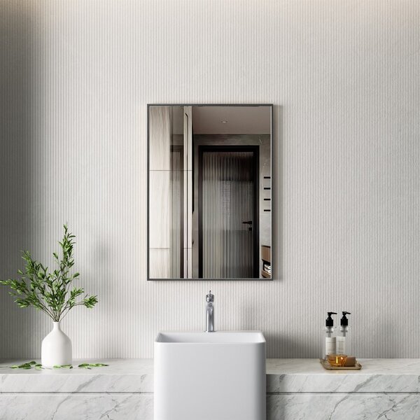 Erga Rectangle, oglindă dreptunghiulară 50x70 cm, ramă neagră, ERG-V01-RECTAGLE-5070-BK
