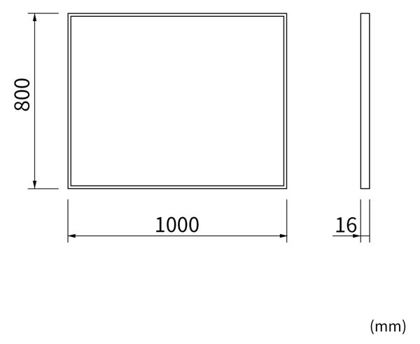 Erga Rectangle, oglindă dreptunghiulară 100x80 cm, ramă aurie, ERG-V01-RECTAGLE-1080-GD