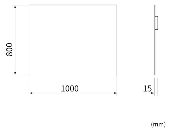 Erga Rectangle, oglindă dreptunghiulară 100x80 cm, ERG-V01-RECTAGLE-8010-CL