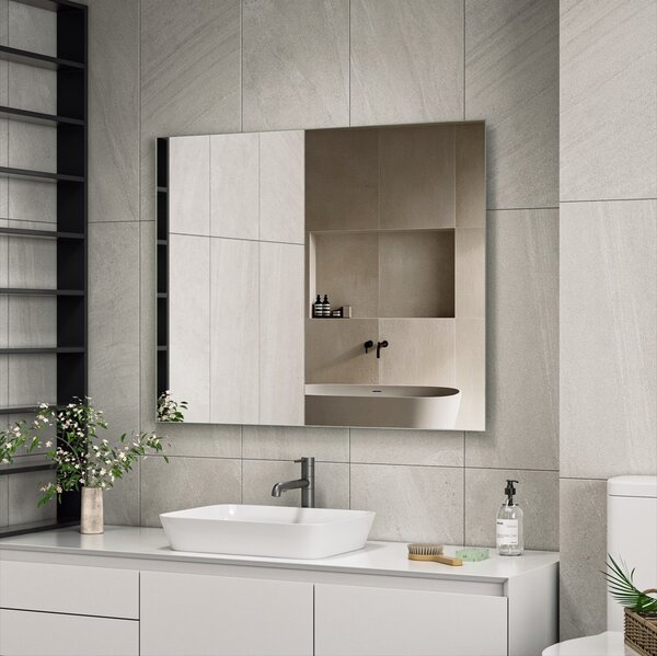 Erga Rectangle, oglindă dreptunghiulară 100x80 cm, ERG-V01-RECTAGLE-8010-CL