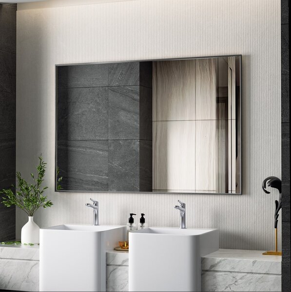 Erga Rectangle, oglindă dreptunghiulară 120x80 cm, ramă neagră, ERG-V01-RECTAGLE-1280-BK