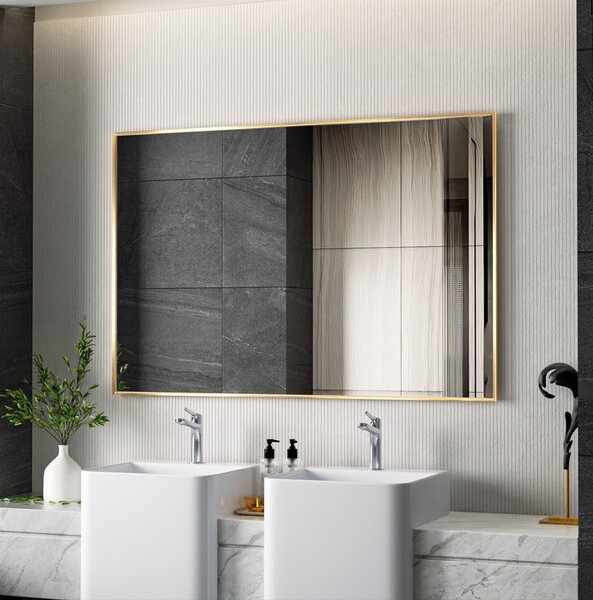 Erga Rectangle, oglindă dreptunghiulară 120x80 cm, ramă aurie, ERG-V01-RECTAGLE-1280-GD