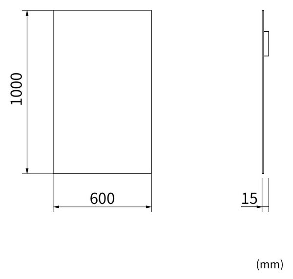Erga Rectangle, oglindă dreptunghiulară 60x100 cm, ERG-V01-RECTAGLE-6010-CL