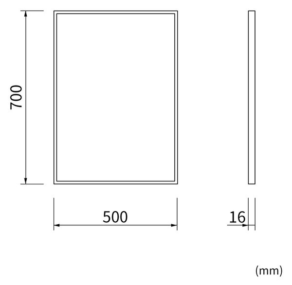 Erga Rectangle, oglindă dreptunghiulară 50x70 cm, ramă aurie, ERG-V01-RECTAGLE-5070-GD
