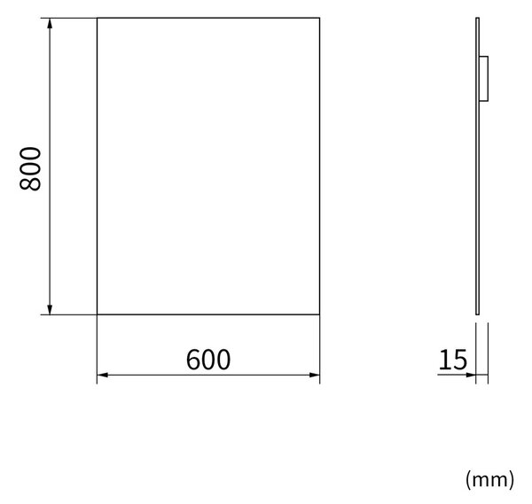 Erga Rectangle, oglindă dreptunghiulară 60x80 cm, ERG-V01-RECTAGLE-6080-CL