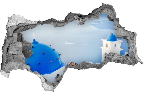 Autocolant 3D gaura cu priveliște Santorini, Grecia