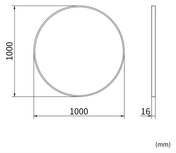 Erga Round, oglindă rotundă 100cm, ramă aurie, ERG-V01-ROUND-1010-GD