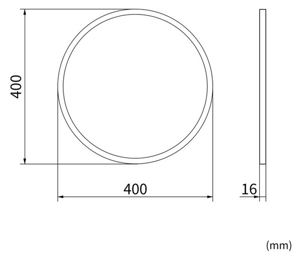 Erga Round, oglindă rotundă 40cm, ramă aurie, ERG-V01-ROUND-4040-GD