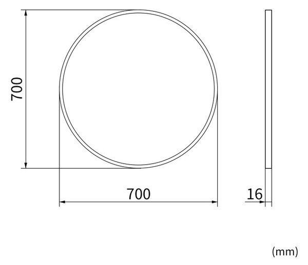 Erga Round, oglindă rotundă 70cm, ramă aurie, ERG-V01-ROUND-7070-GD