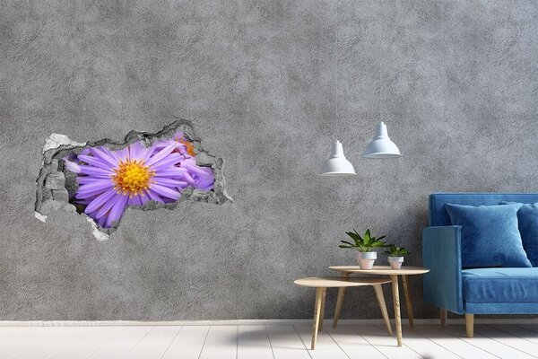 Autocolant de perete gaură 3D Floare în beton
