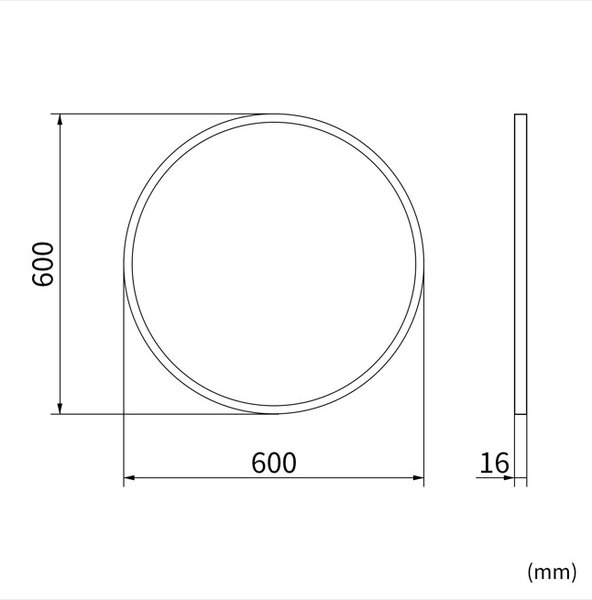 Erga Round, oglindă rotundă 60cm, ramă aurie, ERG-V01-ROUND-6060-GD