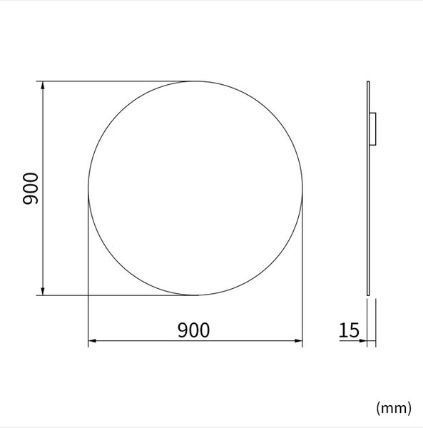 Erga Round, oglindă rotundă 90cm, ERG-V01-ROUND-9090-CL