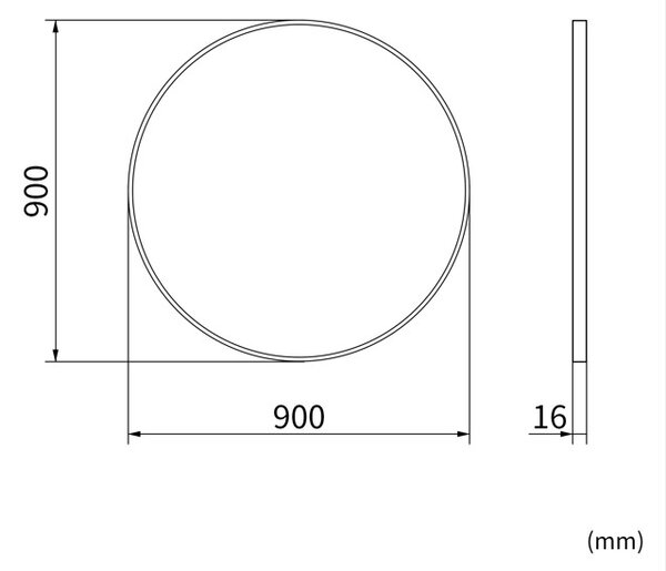 Erga Round, oglindă rotundă 90cm, ramă aurie, ERG-V01-ROUND-9090-GD