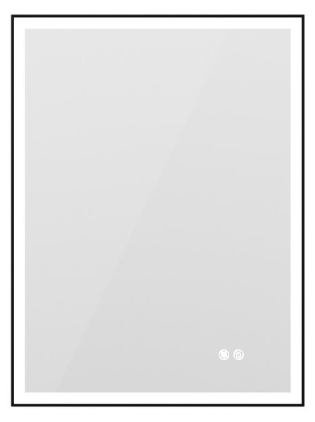 Erga Samira, oglindă LED 60x80cm cu ramă neagră, 2185 lm, 3 culori de lumină, iluminare față/spate, ERG-V01-SAMIRA-6080-BK