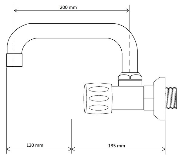 Gamma CLASIC C, baterie lavoar / bucătărie cu cioc de scurgere 20cm, 150 mm, cromat, GMA-BCCS-C-CH