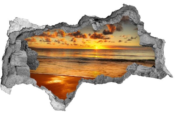 Autocolant de perete gaură 3D Sunset Beach