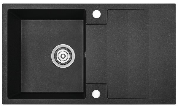Kuchinox Rab, chiuvetă din granit cu 1 compartiment 760x440x160 mm, negru pătat, LAV-SBF_711Y