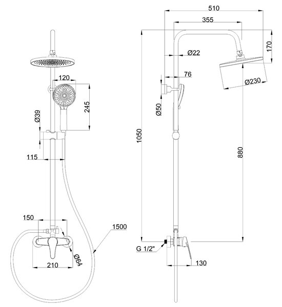 Invena Kalymnos, set de duș cu baterie cu pârghie, negru mat, INV-AU-28-004-V Leták: https://cloud.invena.pl/s/nnXaZKg3crBrRkz/download?path=%2FPliki…