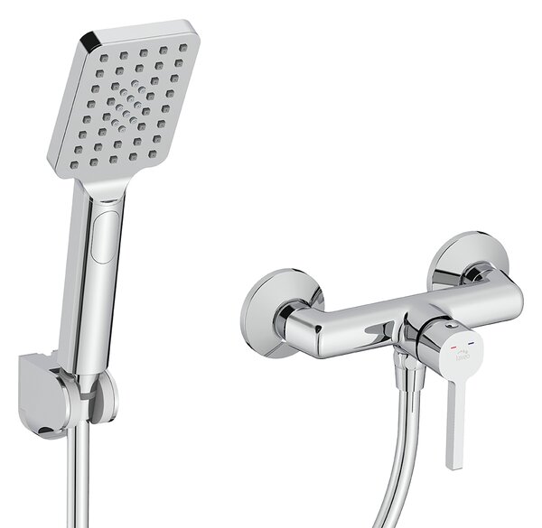 Laveo Alita, baterie duș cu set de duș manual, crom, LAV-BVA_041D