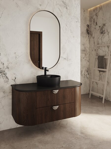 Laveo Alita, baterie lavoar h-150, negru mat, LAV-BVA_722D