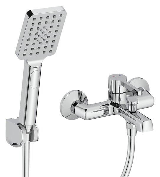 Laveo Alita, baterie cadă cu set de duș manual, crom, LAV-BVA_011D