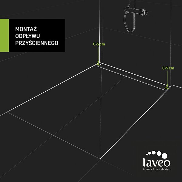 Laveo BASSO, rigolă de duș la perete, 700 mm, auriu strălucitor, LAV-COB_G71D