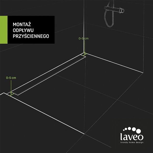 Laveo BASSO, rigolă de duș la perete, 700 mm, auriu strălucitor, LAV-COB_G71D
