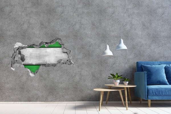 Fototapet un zid spart cu priveliște Zid de beton verde